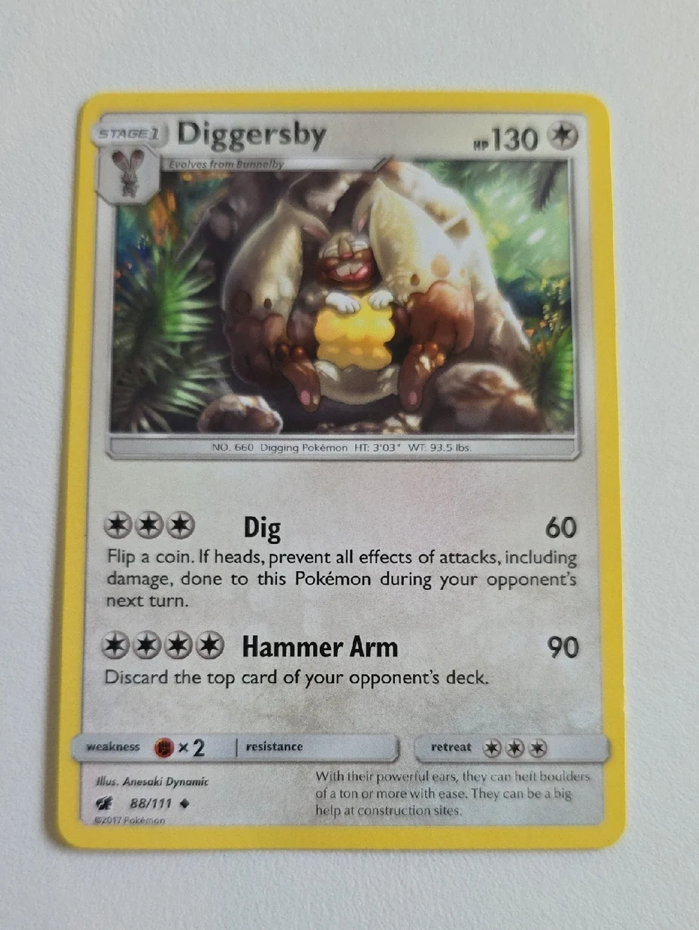 Pokemon Bunnelby And Diggersby Cards